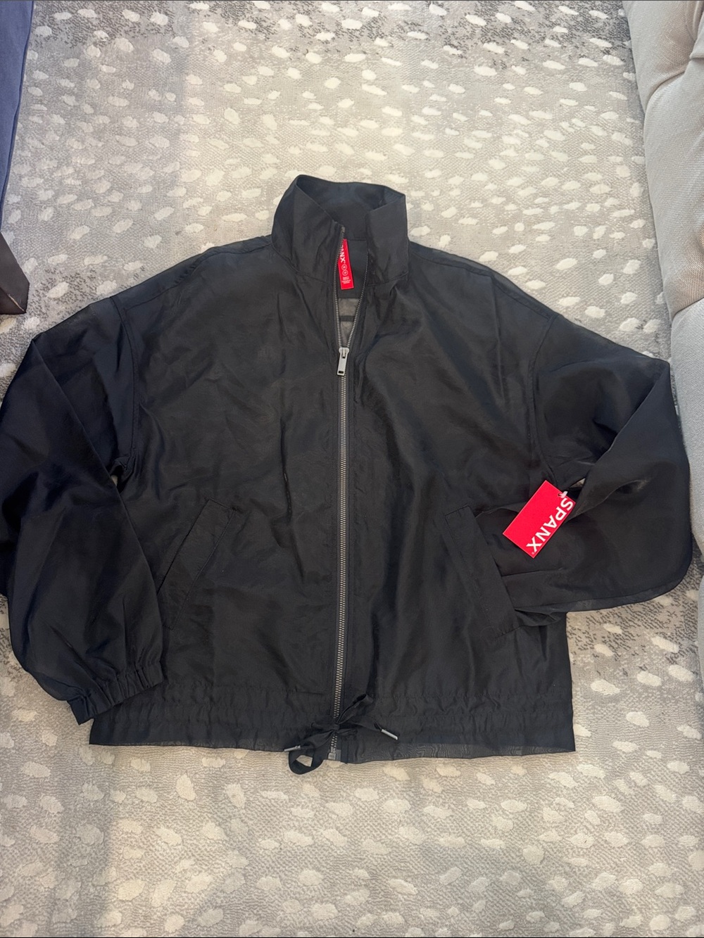 SPANX Black Zip-Front Sheer Jacket